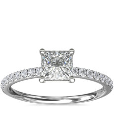 铂金 Riviera 密钉钻石订婚戒指（1/6 克拉总重量）